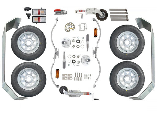 Non-Braked Tandem Axle Trailer Kit - 14" Wheel - No Axles by Trojan