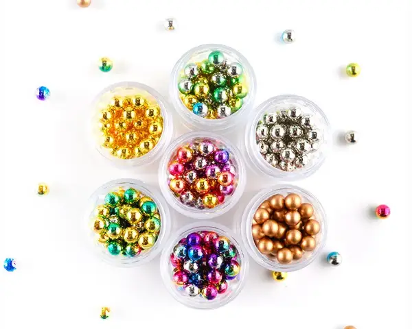 Golden Beads - 6mm Golden Pearl Beads No Hole Loose ABS Plastic Pearl Beads Resin Filling Material Pearl Beads for Resin Art Crafting by Resin Art NZ