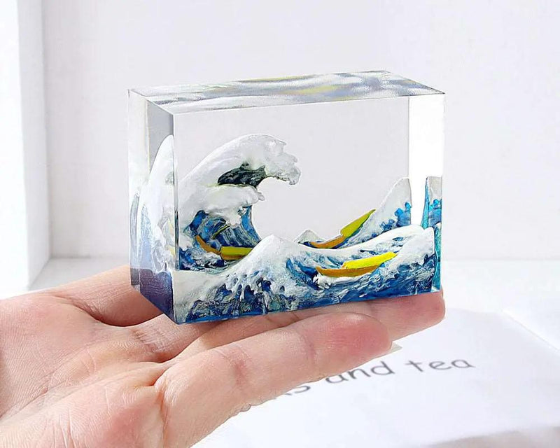 3D Model Resin Mould Decoration Resin Filler Simulated - The Great Wave off Kanagawa by Resin Art NZ
