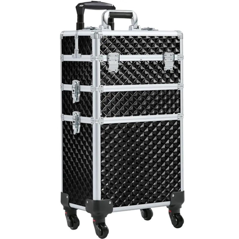 3-in-1 Rolling Makeup Train Case Portable Cosmetic Trolley by Yaheetech