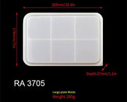 Plate Moulds - Large Tray Resin Mould, Craft Jewelry Making Tools Epoxy Mould Resin Mould Silicone Mould (Rectangular) by Resin Art NZ