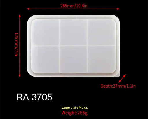 Plate Moulds - Large Tray Resin Mould, Craft Jewelry Making Tools Epoxy Mould Resin Mould Silicone Mould (Rectangular) by Resin Art NZ