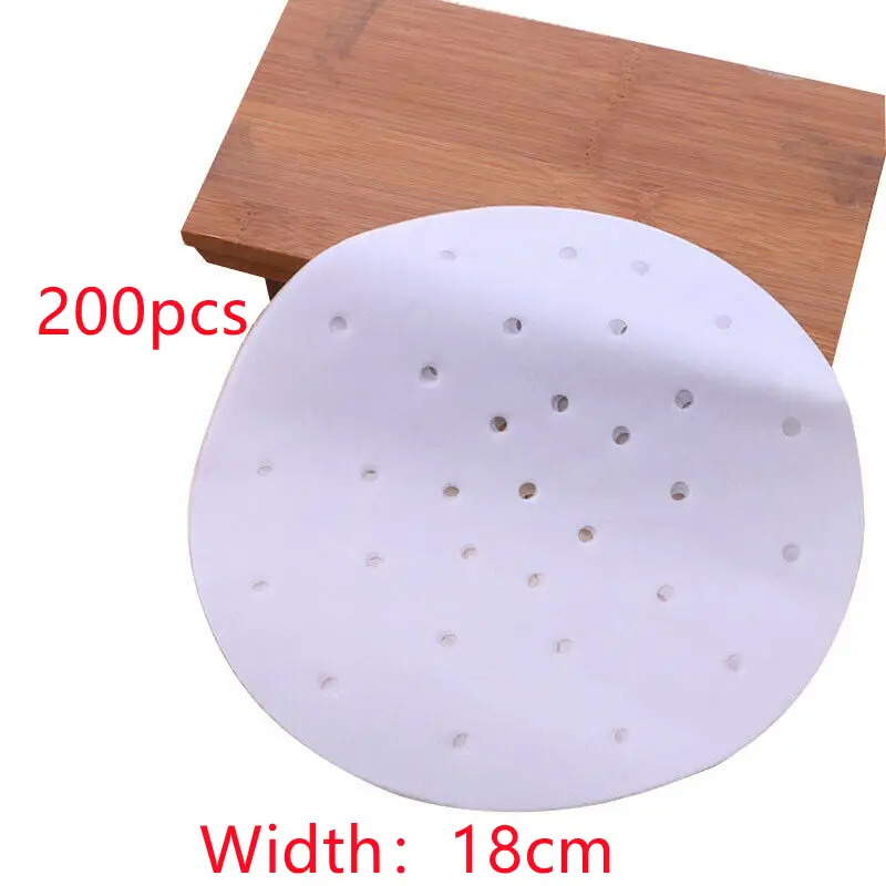 200PCS Air Fryer Liners Perforated Parchment Paper Round Non-stick by salelink.co.nz