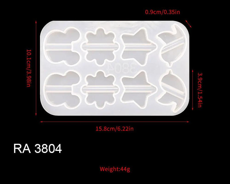 Straws Moulds Straw Topper Resin Mould, Straw Topper Attachment Silicone Casting Molds with Mouse, Crown, Heart, Star, Flower, Butterfly Shape by Resin Art NZ
