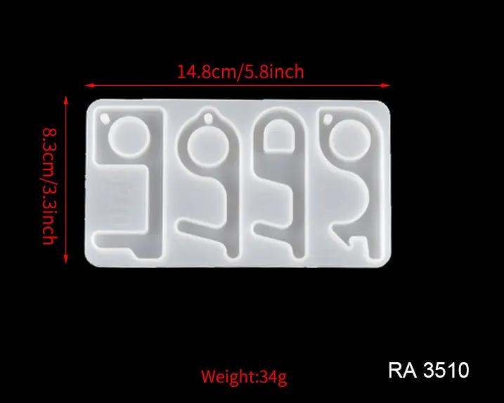 Keychain Resin Silicone Mould, No Touch Door Opener Resin Mould by Resin Art NZ