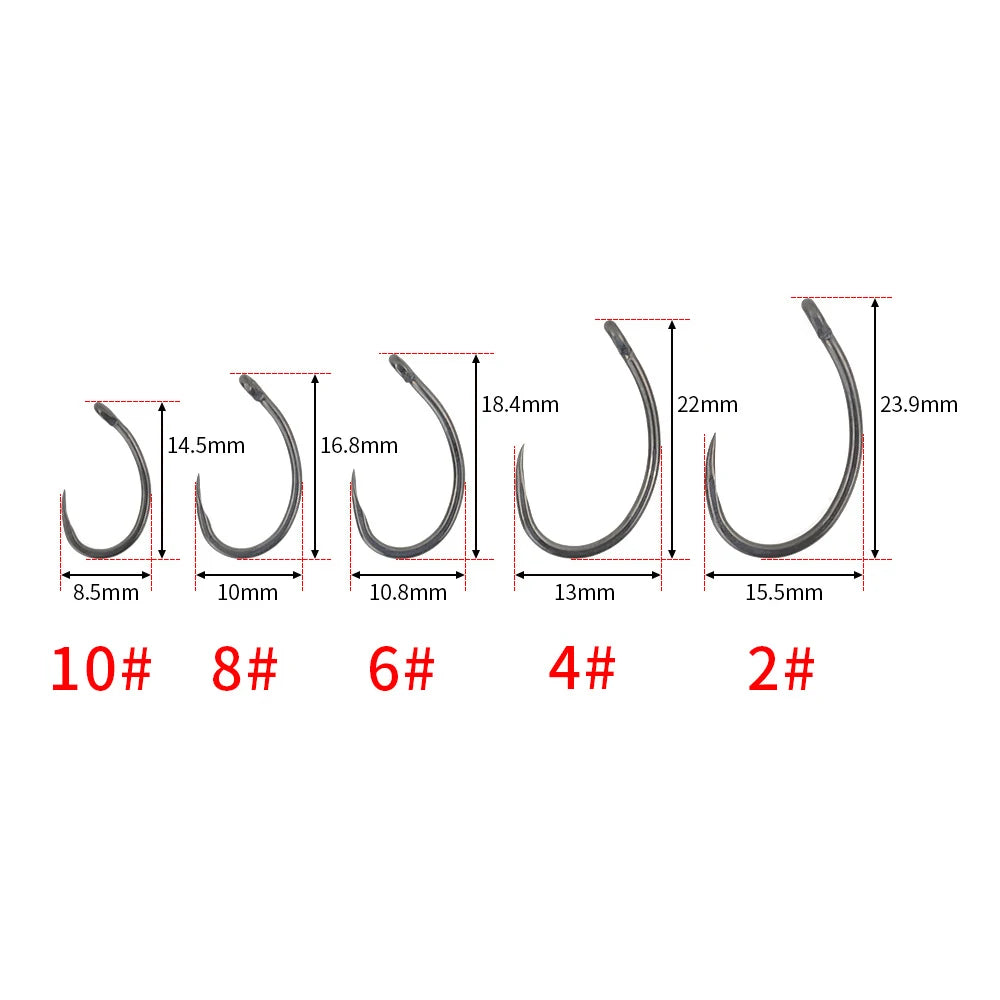 Hirisi 50pcs  Coating High Carbon Stainless Steel Barbless Hooks 8012 Fishing Hook Fishing Tool Accessories - Action Outdoors Kiwi