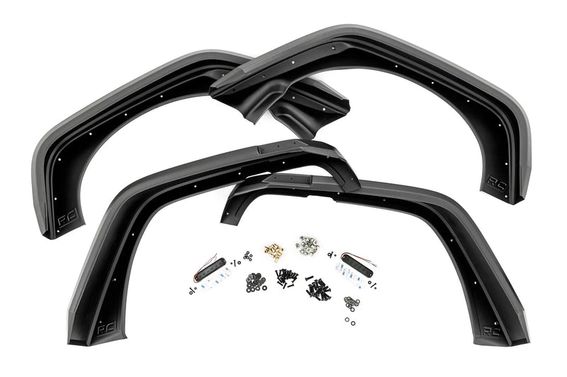 High Clearance LED Flat Fender Flare Kit UV Treated Jeep Wrangler JK (07-18) by Magwarehouse.com