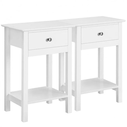 2PCS High Quality Bedside End Table Storage Cabinet by Yaheetech