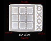 Tic Tac Toe Mold X O Board Game Silicone Resin Mould Kit Modern Farmhouse Porch Game Table for Kids Friends Adults by Resin Art NZ