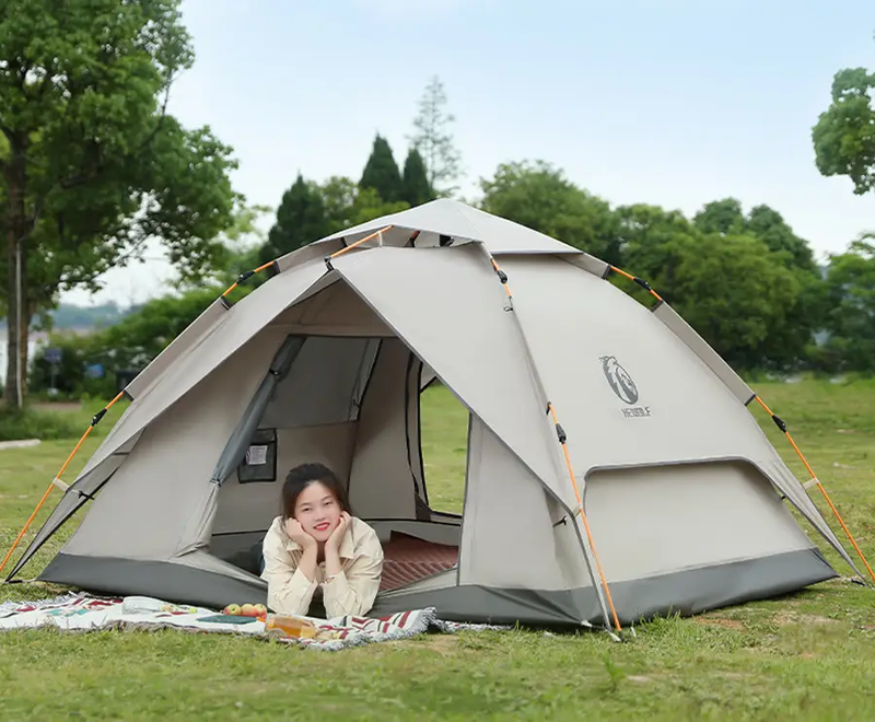 Double Layer Camping Tent Waterproof Pop-up Tent 3-4 Person DYLF94225 by ECOTREK