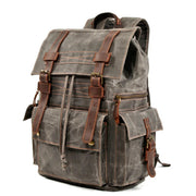 Beeswax Canvas & Leather Mountaineering Bag – Waxed Canvas Travel Rucksack | Unisex | Dark Gray, Coffee, Gray Green by Mead's Supply & Equipment Outfitters limited