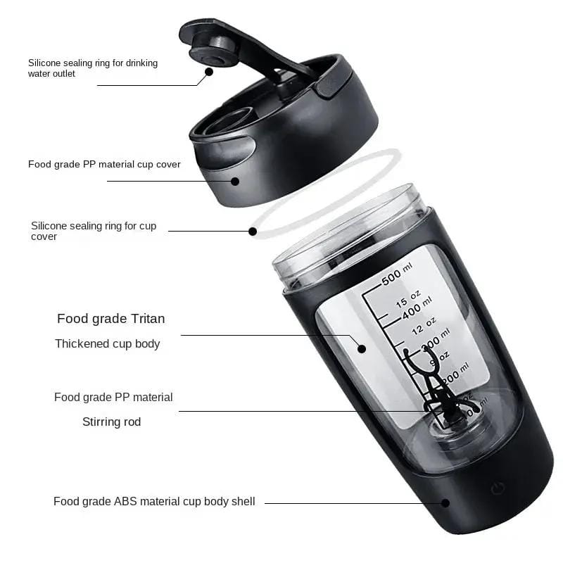 Electric Portable Whey Protein Shaker Bottle For Smooth Blends by Action Outdoors Limited