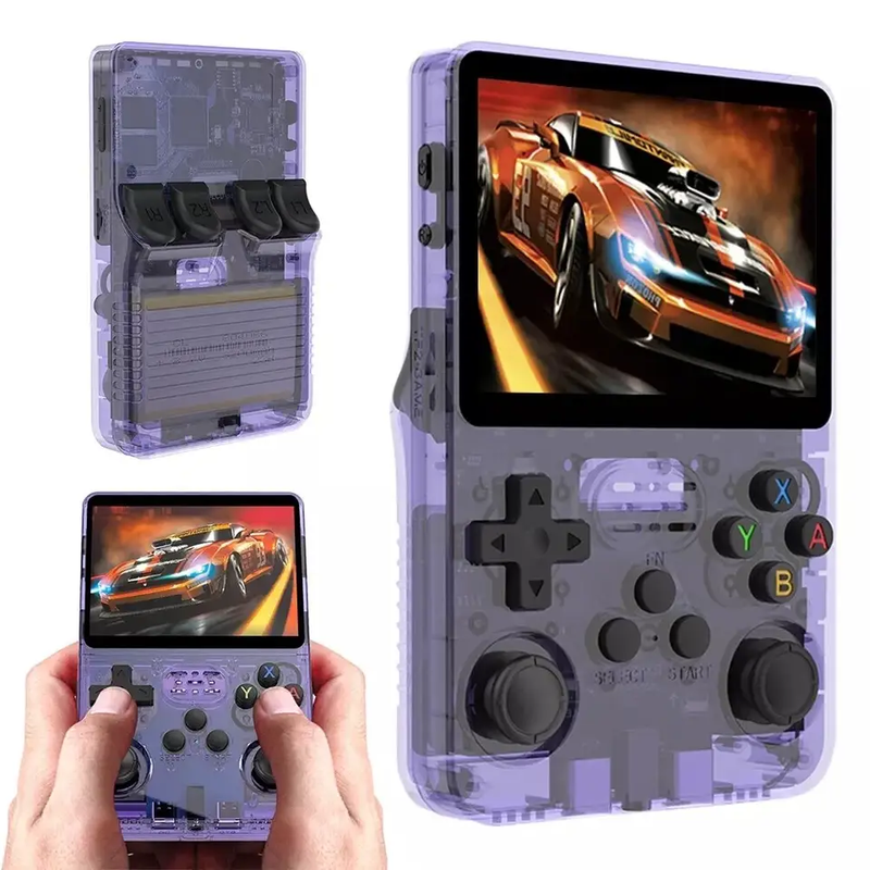 Handheld Game Console with Game Card - Purple by salelink.co.nz
