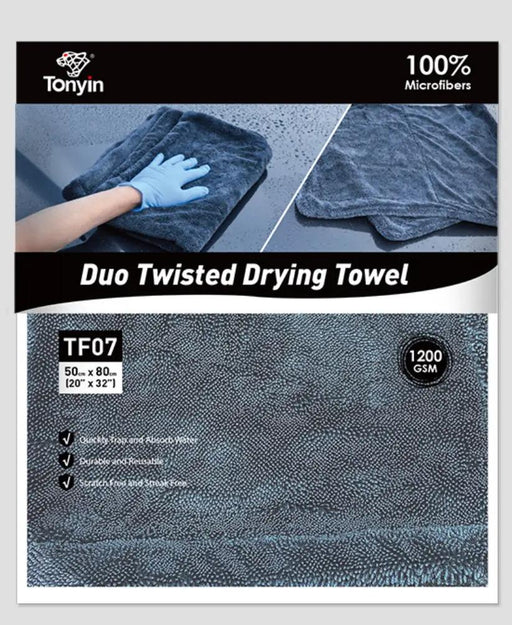 MICROFIBER DUO TWISTED DRYING TOWEL (50x80cm 1200gsm) by Racing Pro NZ Ltd