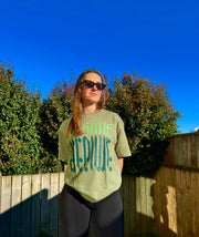 Unisex Regime Oversized T-shirts Sage Green by Fuaark Nz