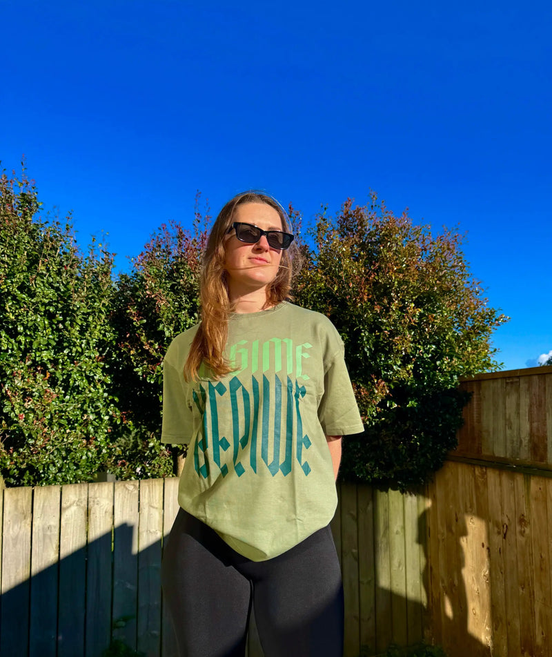 Unisex Regime Oversized T-shirts Sage Green by Fuaark Nz
