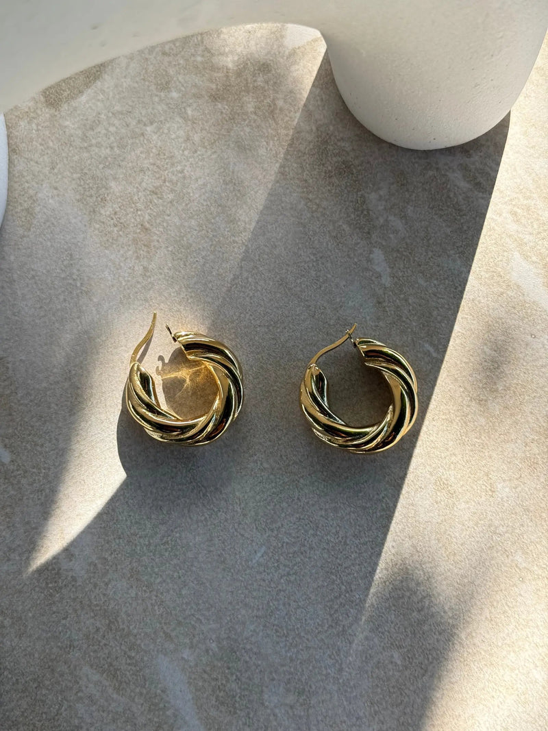 Tāwhirowhiro Gold Earrings by Tahana Jewellery