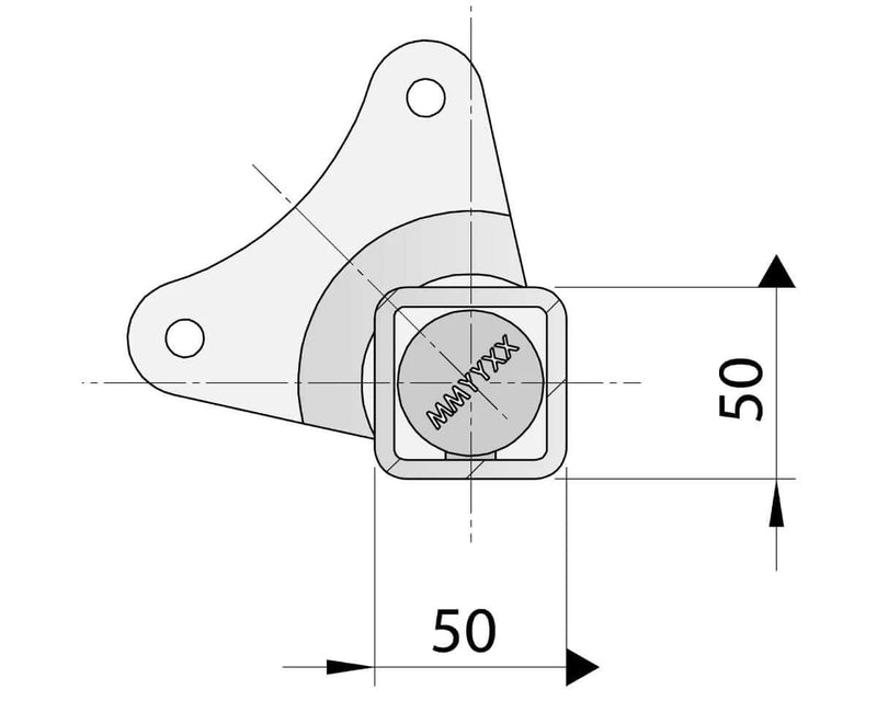 Schematic diagram of a Gull Wing Axle - Disc Braked - 1750kg - Galvanised component showing measurements.