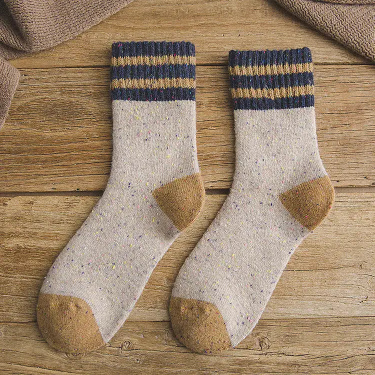 Thickened Warm Terry Wool Socks for Women - Brushed Striped Cozy Winter Socks by Mead's Supply & Equipment Outfitters limited