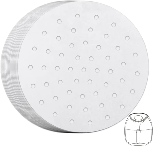 200PCS Air Fryer Liners Perforated Parchment Paper Round Non-stick by salelink.co.nz