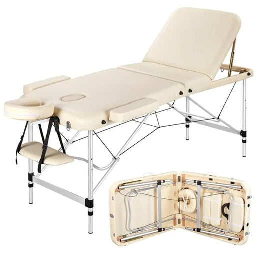 Yaheetech Adjustable 3 Fold Massage Bed Aluminum Alloy Massage Couch Adjustable 3 Fold Massage Bed Aluminum Alloy Massage Couch
