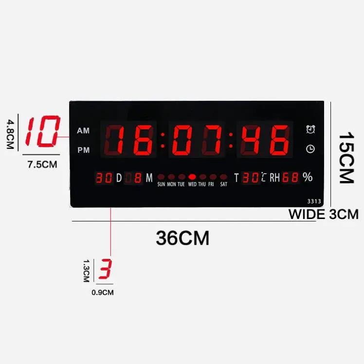 36CM Large LED Wall Desk Clock With Calendar Temperature by salelink.co.nz
