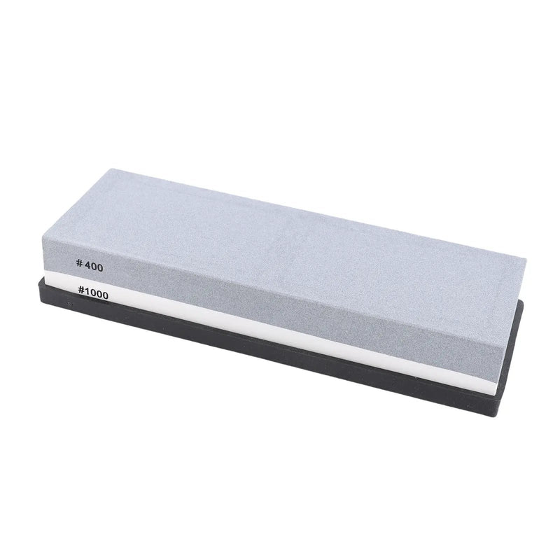 Sharpening Stone 400 1000 Grit Dual Sided Whetstone With Anti Slip Base White Corundum For Kitchen Grey And White by China Dropship