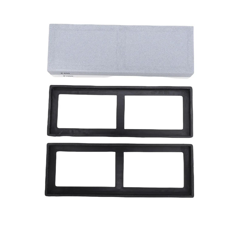 Sharpening Stone 400 1000 Grit Dual Sided Whetstone With Anti Slip Base White Corundum For Kitchen Grey And White by China Dropship