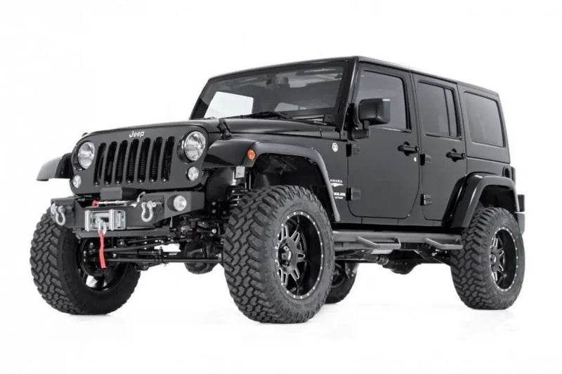 Hybrid Stubby Winch Bumper with fog mounts 07-17 JK Wrangler by Magwarehouse.com