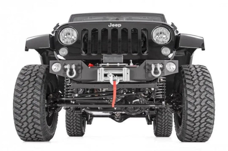 Hybrid Stubby Winch Bumper with fog mounts 07-17 JK Wrangler by Magwarehouse.com