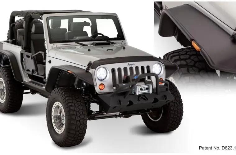 Magwarehouse.com Fender Flare 2007–2018 Jeep Wrangler JK Flat Style Fender Flares – Matte Black 2007–2018 Jeep Wrangler JK Flat Style Fender Flares – Matte Black