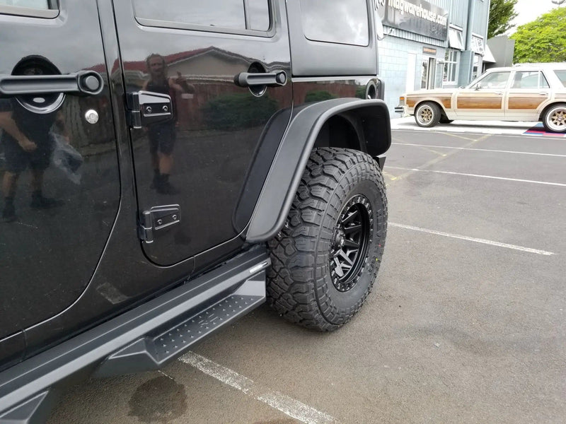 Magwarehouse.com Fender Flare 2007–2018 Jeep Wrangler JK Flat Style Fender Flares – Matte Black 2007–2018 Jeep Wrangler JK Flat Style Fender Flares – Matte Black