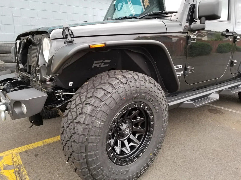 Magwarehouse.com Fender Flare 2007–2018 Jeep Wrangler JK Flat Style Fender Flares – Matte Black 2007–2018 Jeep Wrangler JK Flat Style Fender Flares – Matte Black