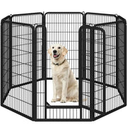 120cm Tall 8 Panels Dog Playpen Panels Foldable Metal Pet Fence by Yaheetech