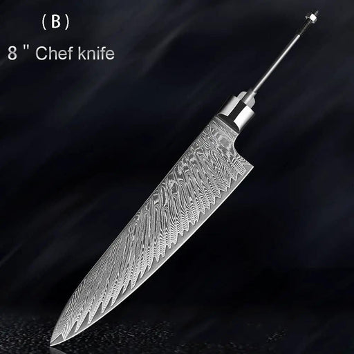 Damascus Knife Embryo High Hardness Kitchen Knives 8DPDMCR1 180mm by China Dropship