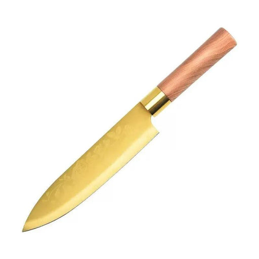 Gold Kitchen Household Alloy Bone Cutting Slice Knife Set Titanium Chef Knife by China Dropship