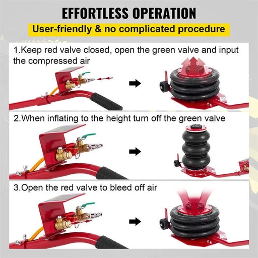 6600 LBS Triple Bag Air Lift Jack Pneumatic Vehicle Car Lifting Compressed Tool by salelink.co.nz