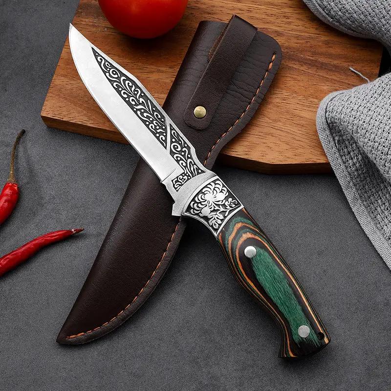 Stainless Steel Portable Portable Handle Meat Kitchen Knife Green No 7 Knife by China Dropship