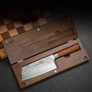 Household Minimalist Wooden Handle Kitchen Knife Silver by China Dropship