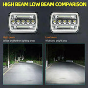 5x7" 7x6" Inch LED Headlights Hi/Lo Beam DRL For Toyota Hilux Jeep Truck 1 Pair by salelink.co.nz