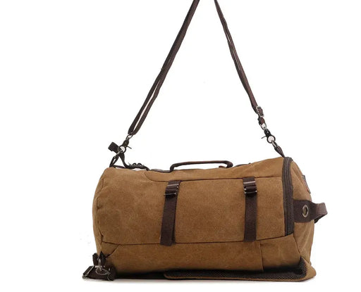 50L Canvas Hiking Backpack - Retro Style Travel Rucksack with Leather Accents | Men's Outdoor Pack by Mead's Supply & Equipment Outfitters limited