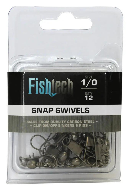 Fishtech Snap Swivels 1/0 (12 per pack) by NZ Diver