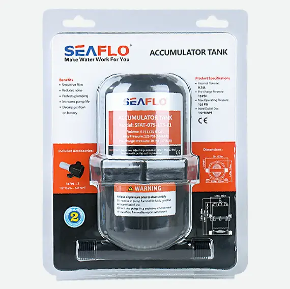SEAFLO Boat Water Accumulator Tank Marine RV Pressurized Tank Water Pump 0.75L by salelink.co.nz