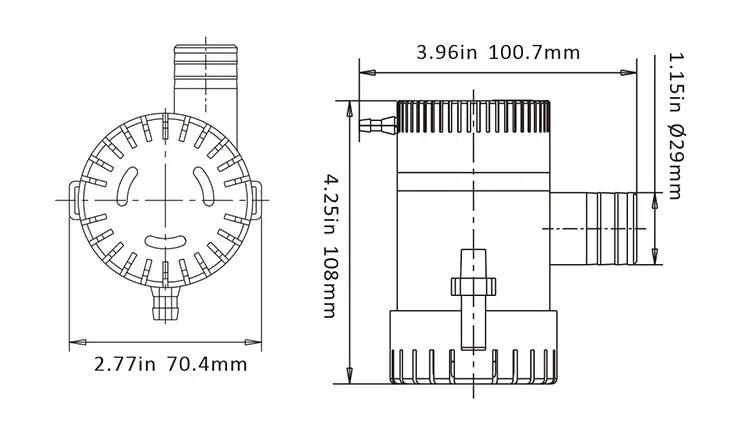 12V SEAFLO 1100GPH Bilge Submersible Water Pump by salelink.co.nz