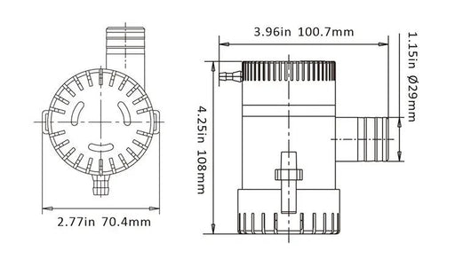 12V SEAFLO 1100GPH Bilge Submersible Water Pump by salelink.co.nz