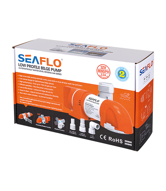 SEAFLO 1100GPH Bilge Pump Automatic Boat Marine Water Pump Low Profile 12V by salelink.co.nz