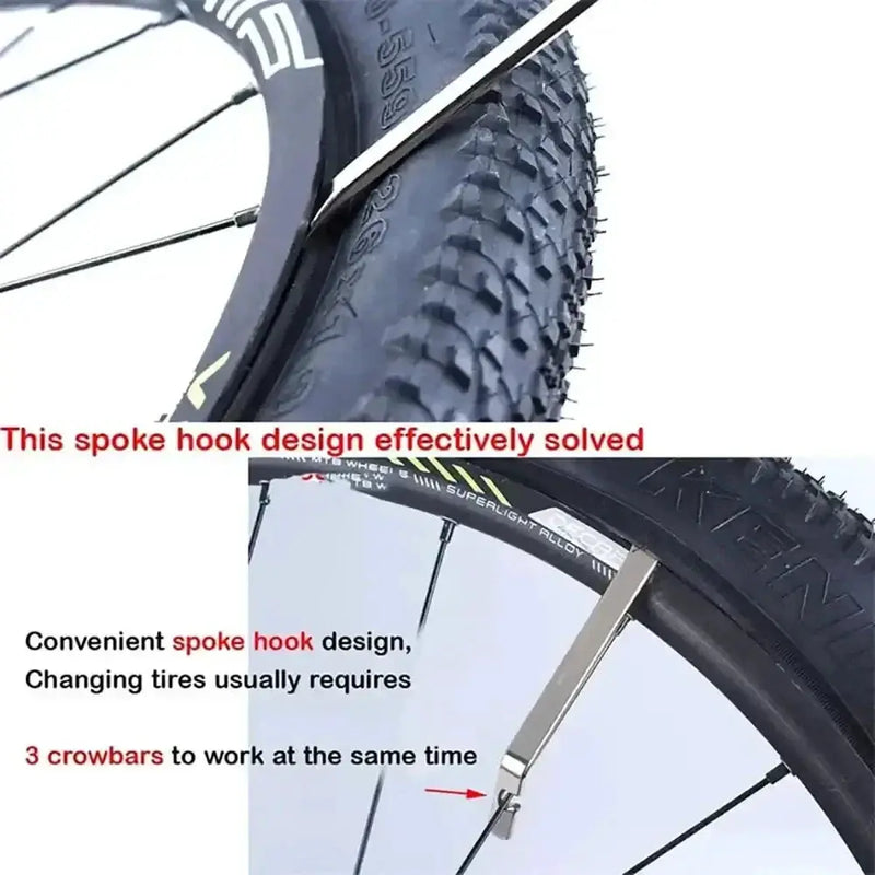 Habicare 1-3 Piece Stainless Steel Bicycle Tyre Lever Tool 1-3 Piece Stainless Steel Bicycle Tyre Lever Tool