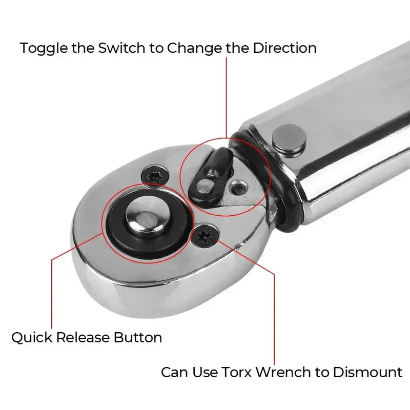 1/4″ Adjustable Torque Wrench 5–25 N·m with 3/8″ Adapter by Habicare