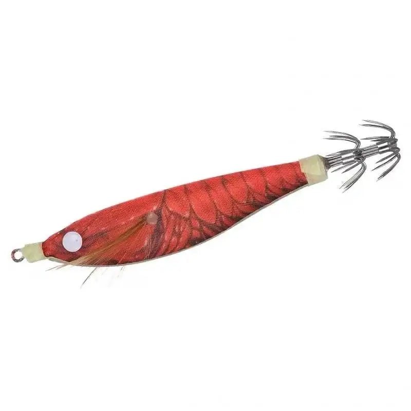 China China 1Pcs 9.5cm 10g Squid Jigs Fishing Lures Wood Shrimp Lure Hard Baits Octopus Cuttlefish Squid Hooks Wobbler