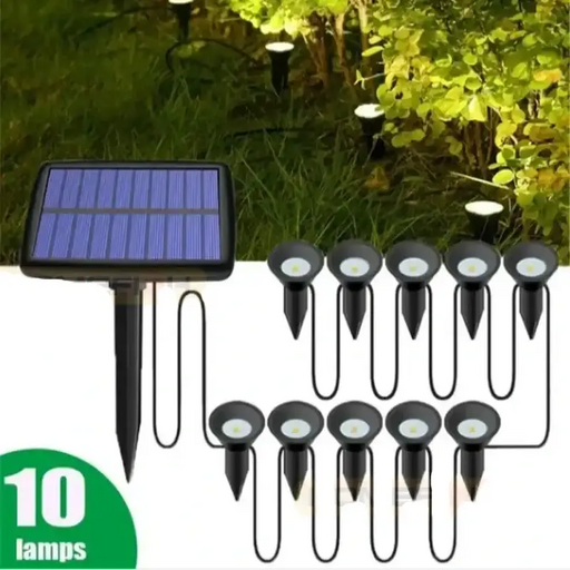 Habicare 10-in-1 RGB Solar Garden Waterproof Ground Lights Habicare 10 In 1 RGB Solar Ground Lights Kit